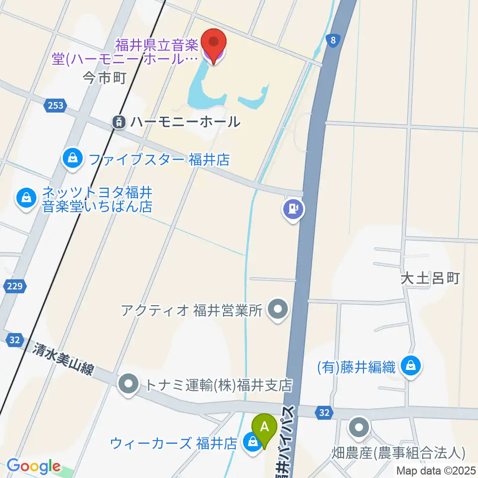 ハーモニーホールふくい 福井県立音楽堂周辺の駐車場・コインパーキング一覧地図