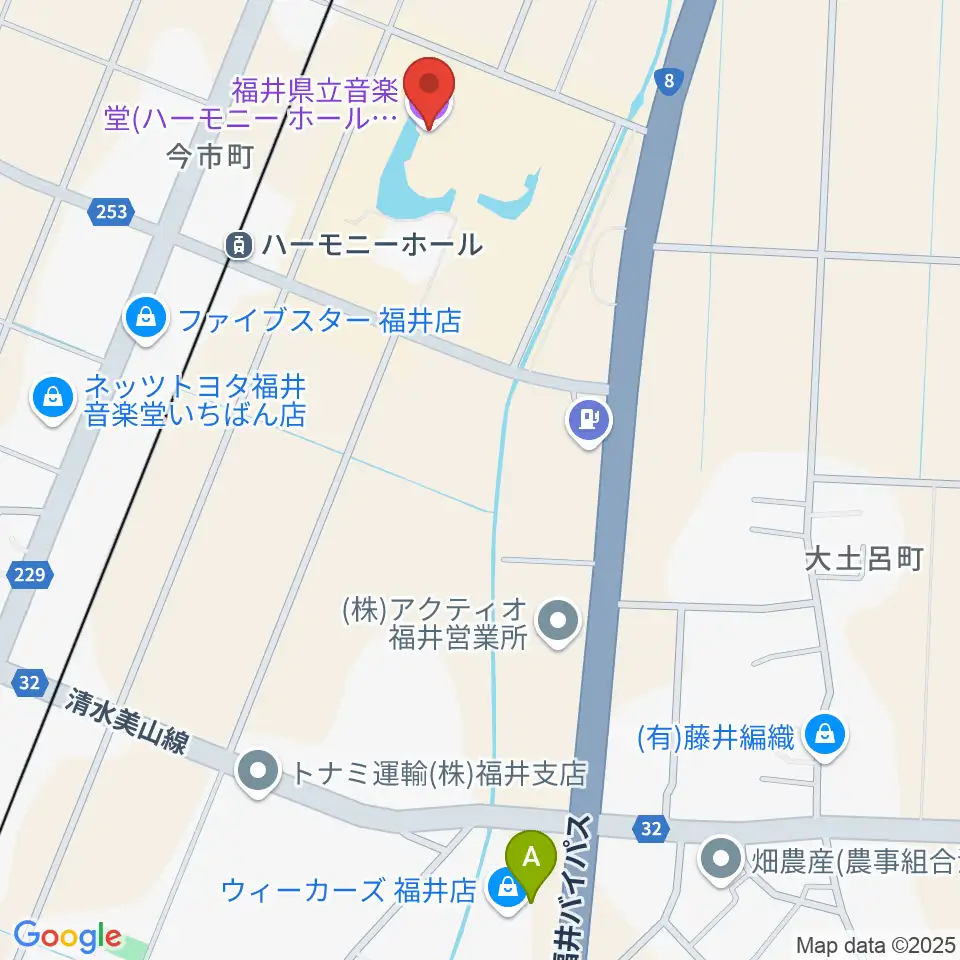 ハーモニーホールふくい 福井県立音楽堂周辺の駐車場・コインパーキング一覧地図