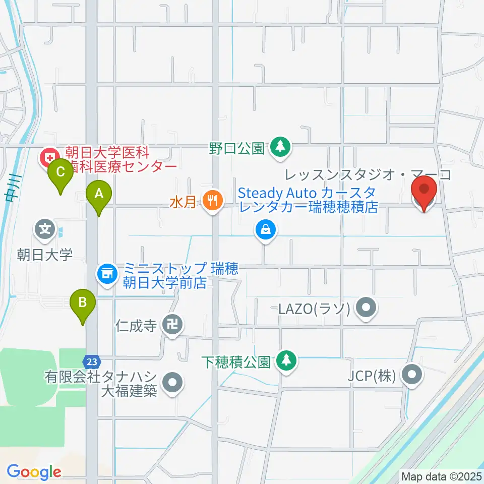 レッスンスタジオ・マーコ周辺の駐車場・コインパーキング一覧地図