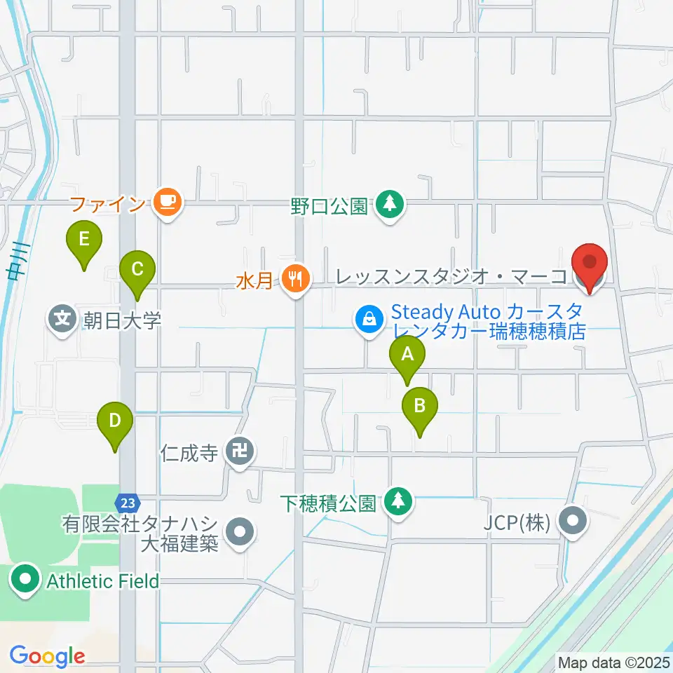 レッスンスタジオ・マーコ周辺の駐車場・コインパーキング一覧地図