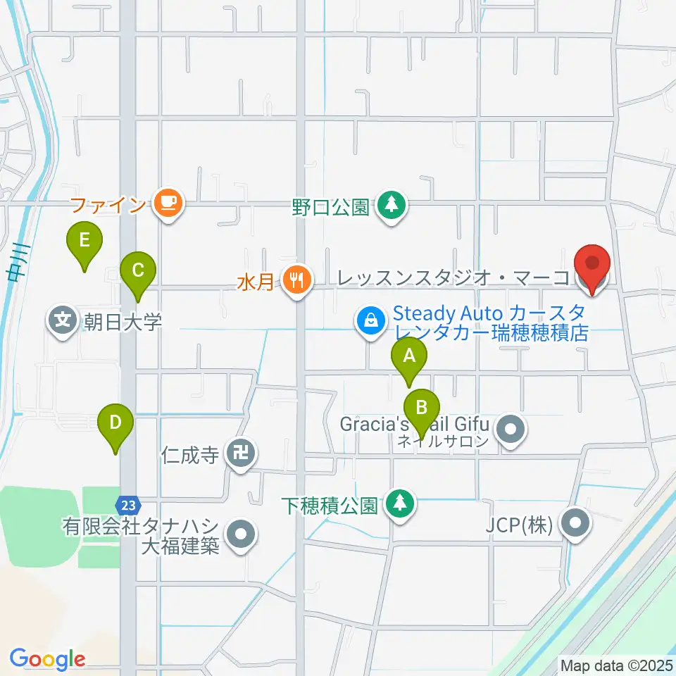 レッスンスタジオ・マーコ周辺の駐車場・コインパーキング一覧地図