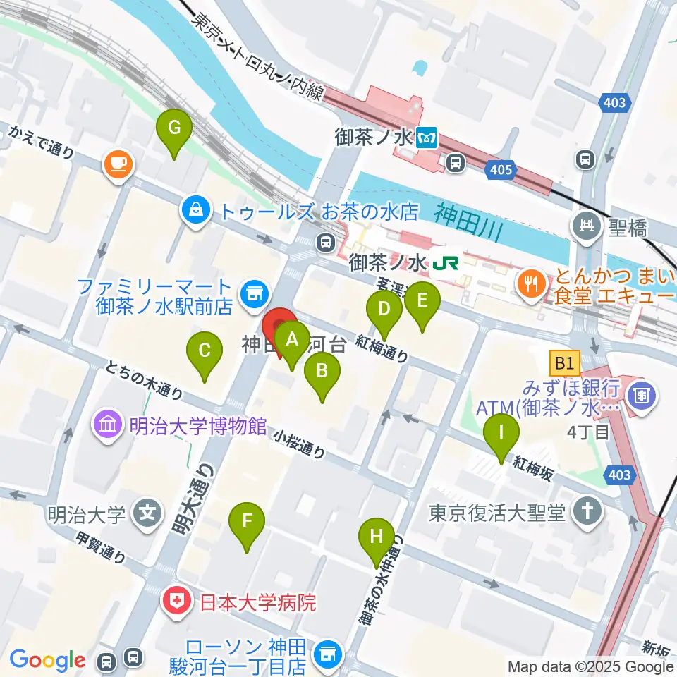 イシバシ楽器 御茶ノ水本店周辺の駐車場・コインパーキング一覧地図