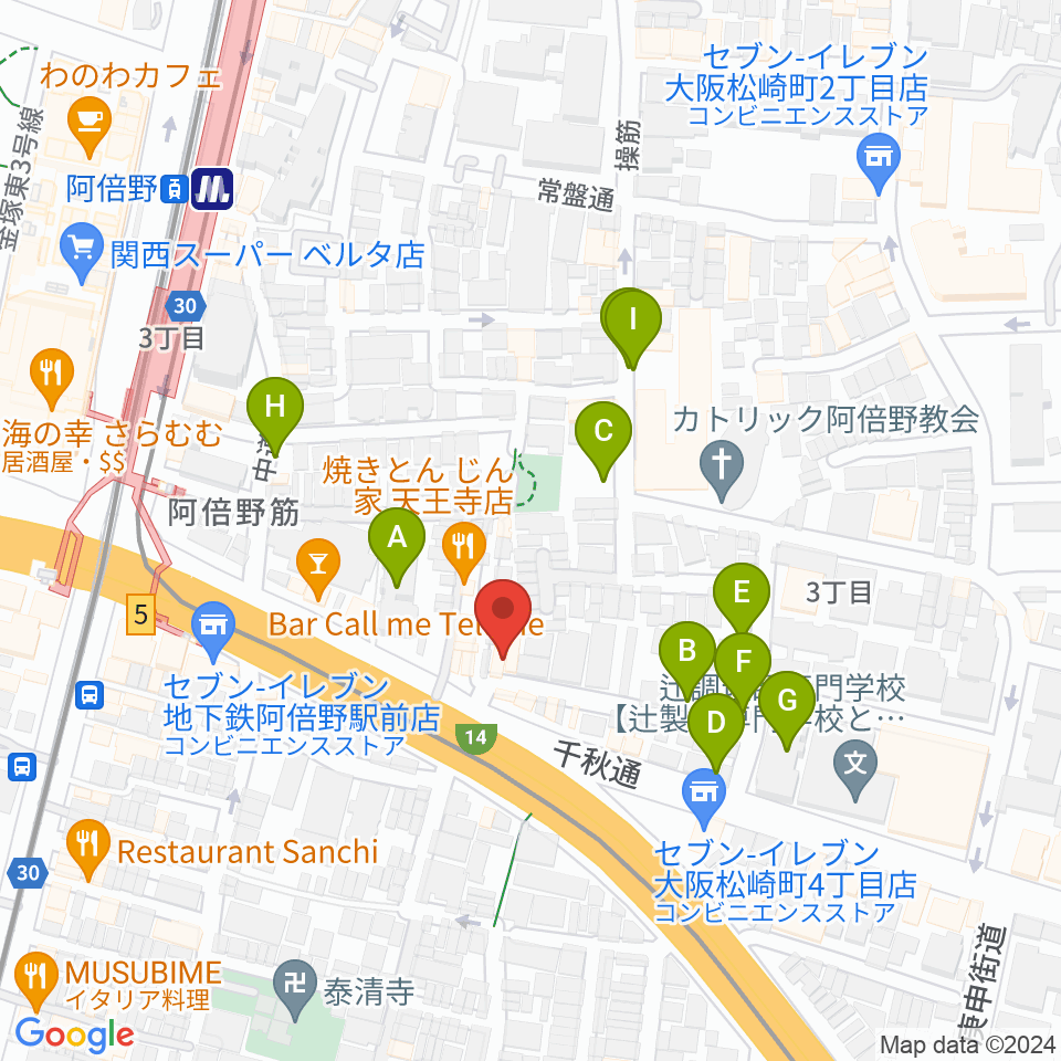 阿倍野ドレミ音楽教室周辺の駐車場・コインパーキング一覧地図