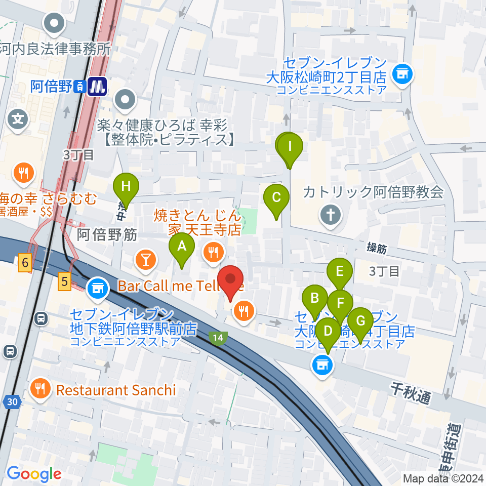 阿倍野ドレミ音楽教室周辺の駐車場・コインパーキング一覧地図