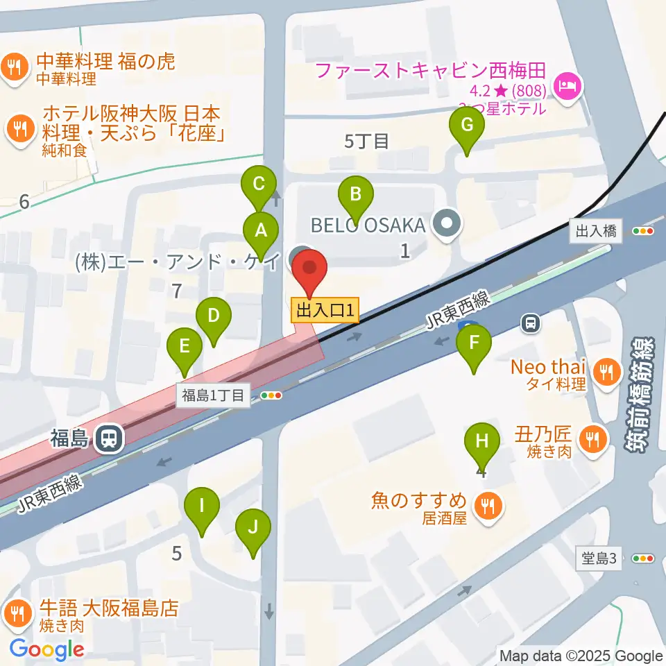 ソウルバードミュージックスクール大阪本校周辺の駐車場・コインパーキング一覧地図