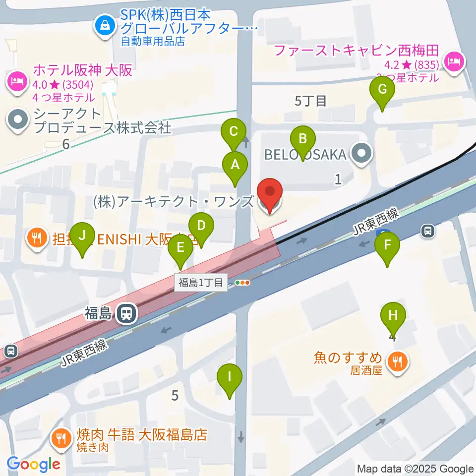 ソウルバードミュージックスクール大阪本校周辺の駐車場・コインパーキング一覧地図