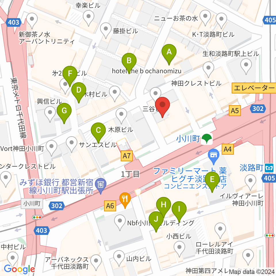 宮地楽器神田店周辺の駐車場・コインパーキング一覧地図