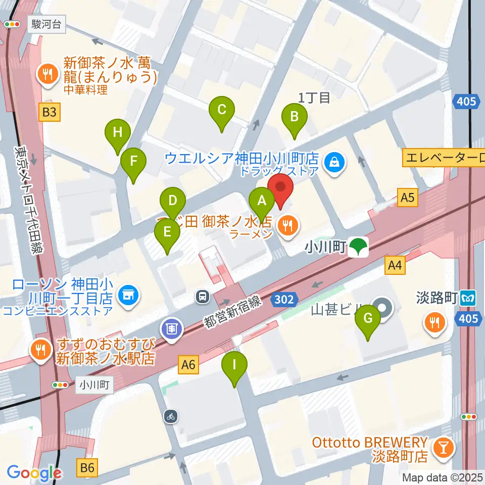 宮地楽器神田店周辺の駐車場・コインパーキング一覧地図