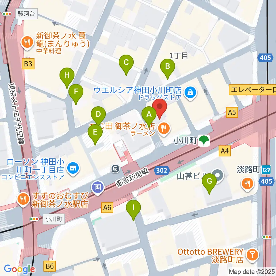 宮地楽器神田店周辺の駐車場・コインパーキング一覧地図