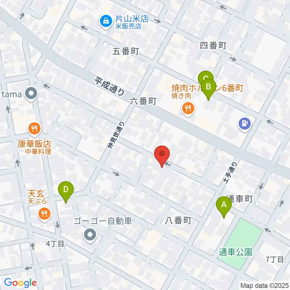 山崎音楽教室 七番町教室周辺の駐車場・コインパーキング一覧地図