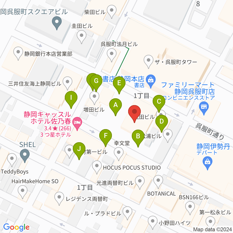 すみやグッディ おとサロン静岡呉服町周辺の駐車場・コインパーキング一覧地図