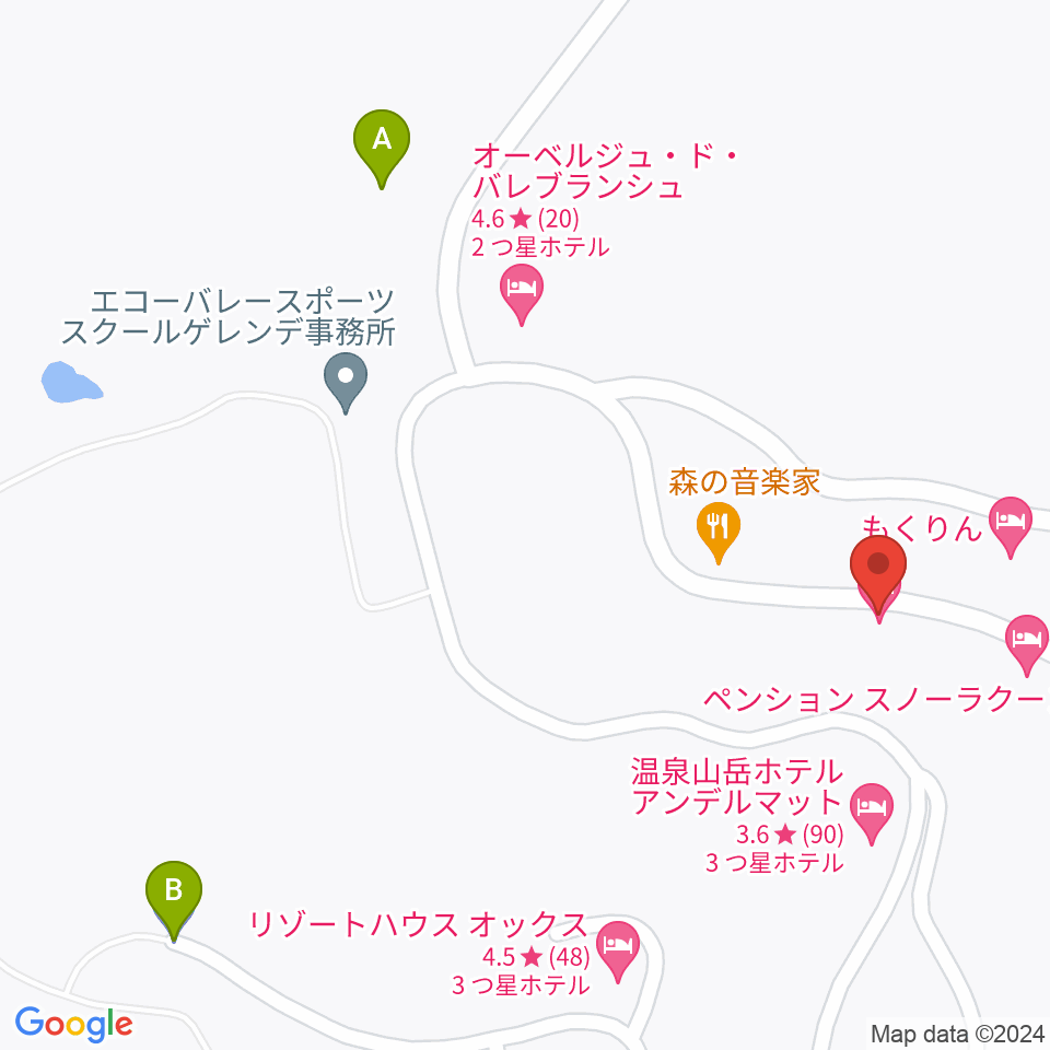 ペンション森の音楽家周辺の駐車場・コインパーキング一覧地図