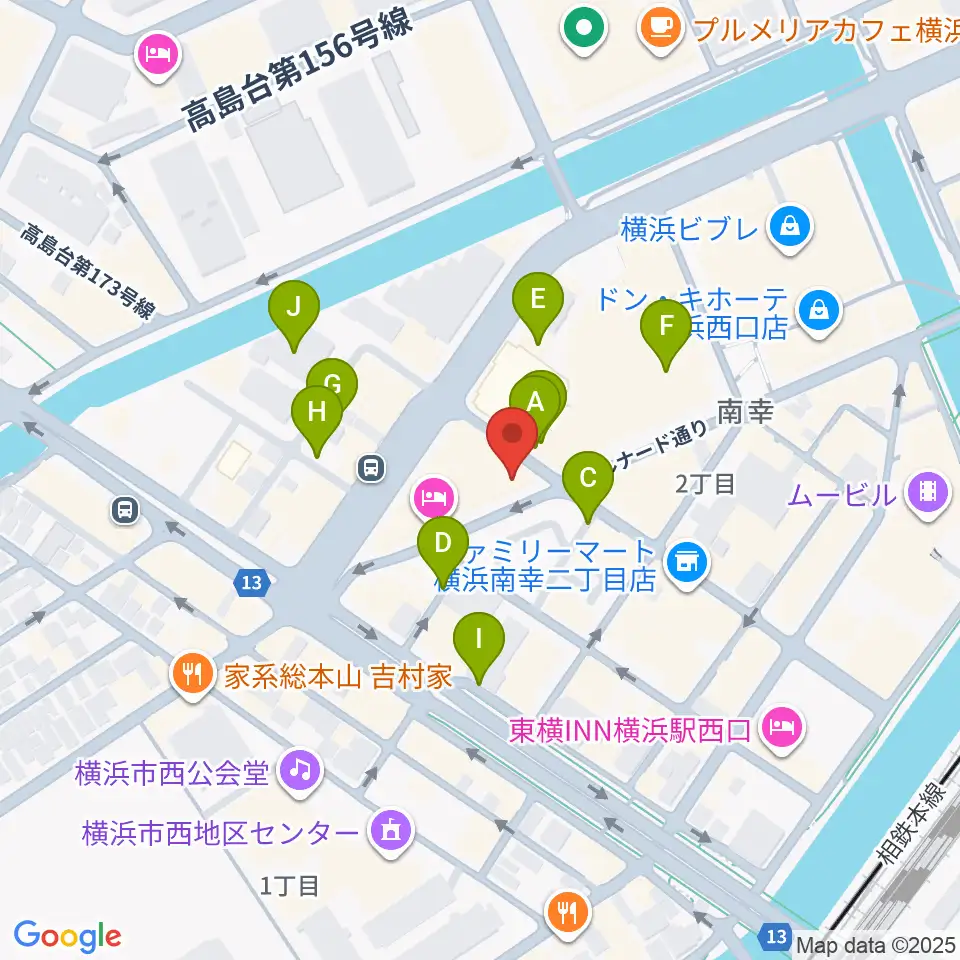イシバシ楽器 横浜店周辺の駐車場・コインパーキング一覧地図