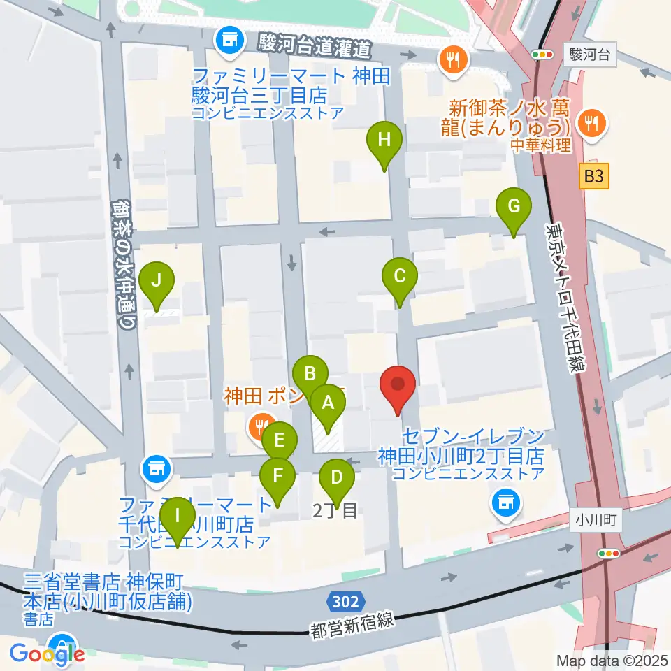 ウッドマンお茶の水店周辺の駐車場・コインパーキング一覧地図