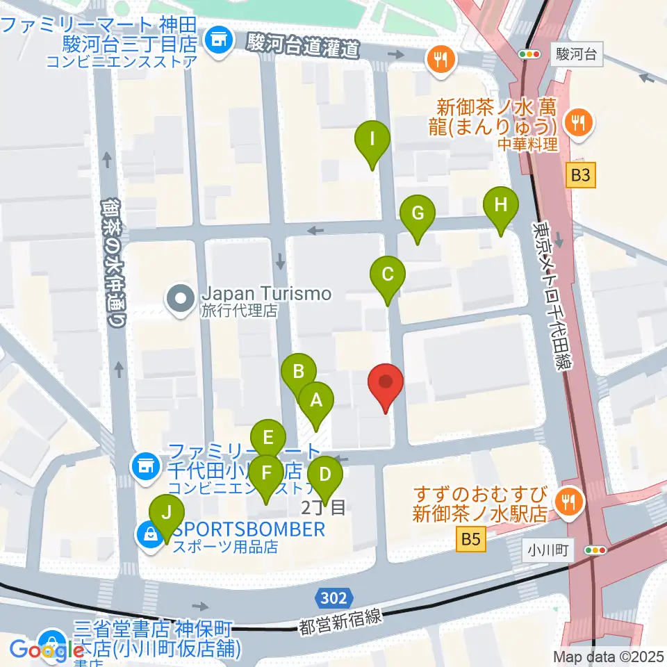 ウッドマンお茶の水店周辺の駐車場・コインパーキング一覧地図