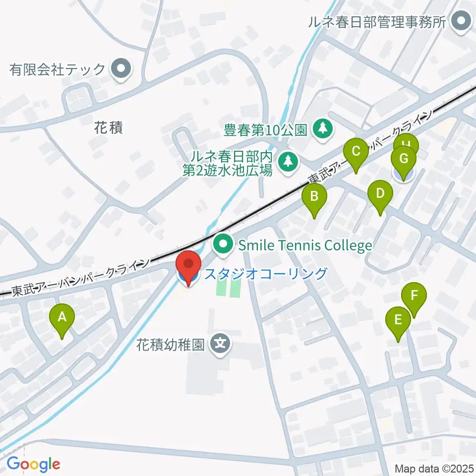スタジオコーリング周辺の駐車場・コインパーキング一覧地図
