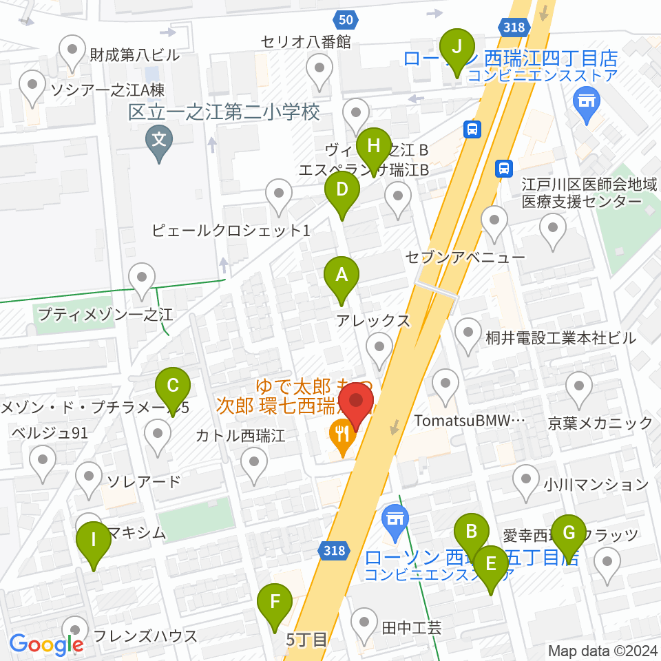 サウンドスタジオＭ一之江店周辺の駐車場・コインパーキング一覧地図