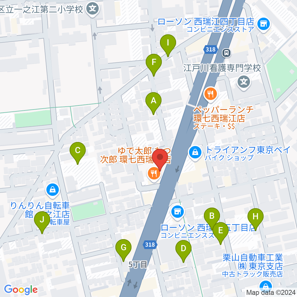 サウンドスタジオＭ一之江店周辺の駐車場・コインパーキング一覧地図