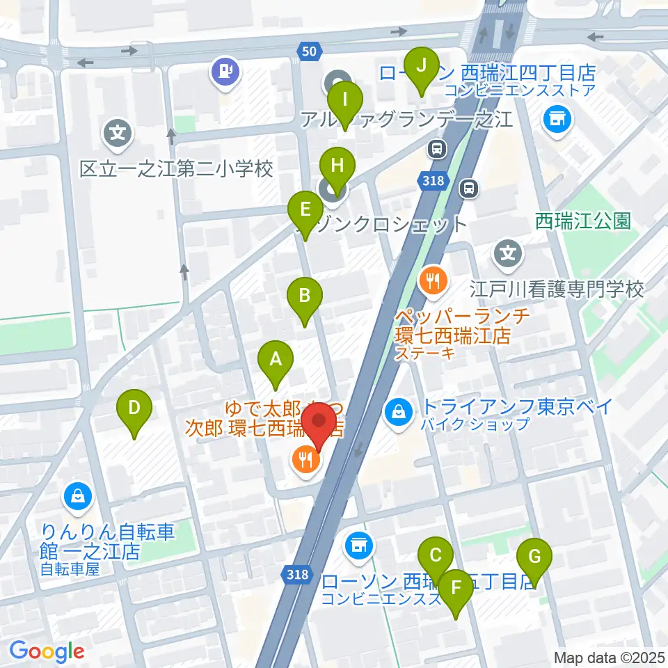サウンドスタジオM一之江店周辺の駐車場・コインパーキング一覧地図