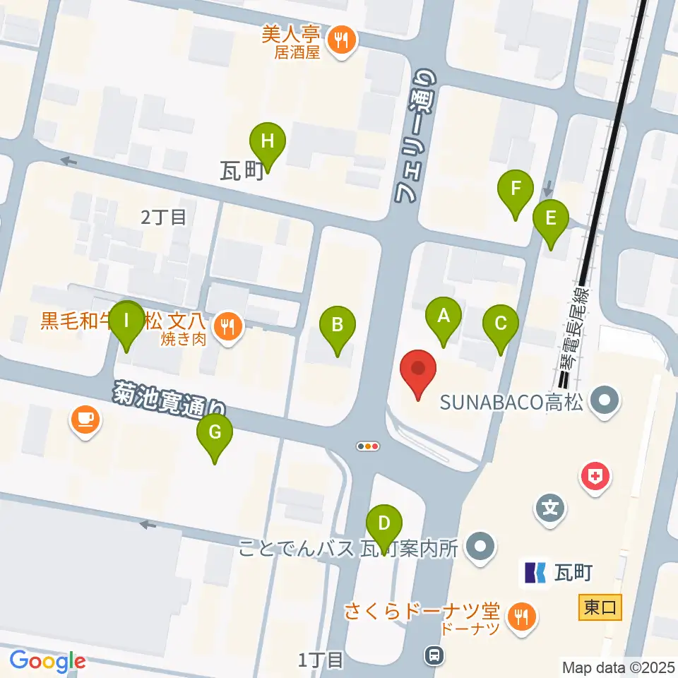 高松モンスター周辺の駐車場・コインパーキング一覧地図