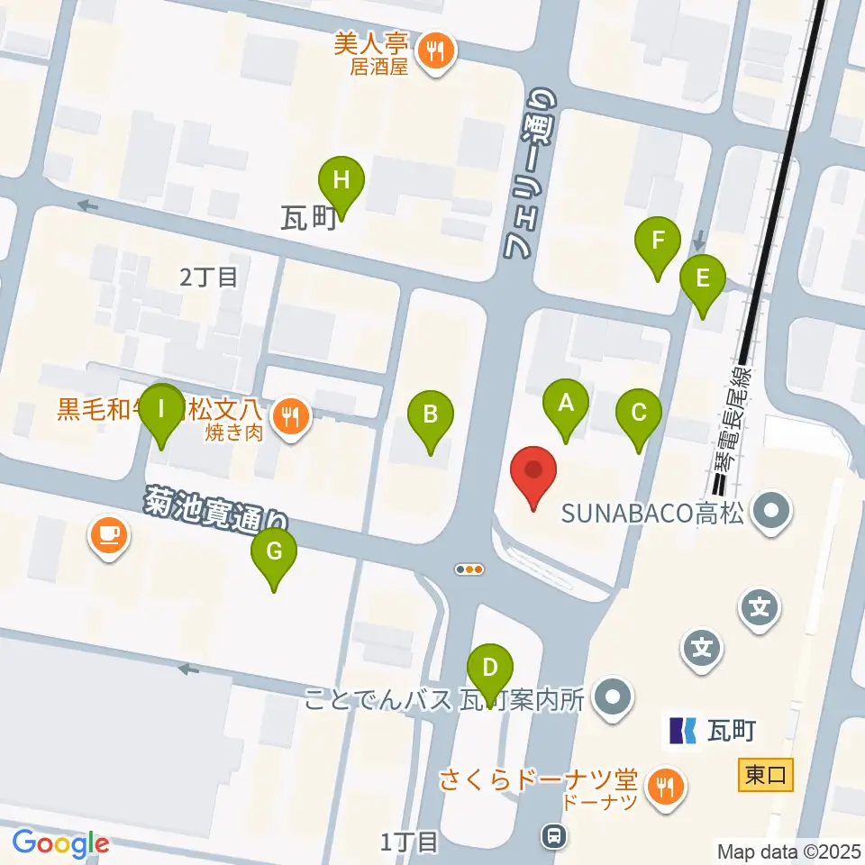 高松モンスター周辺の駐車場・コインパーキング一覧地図