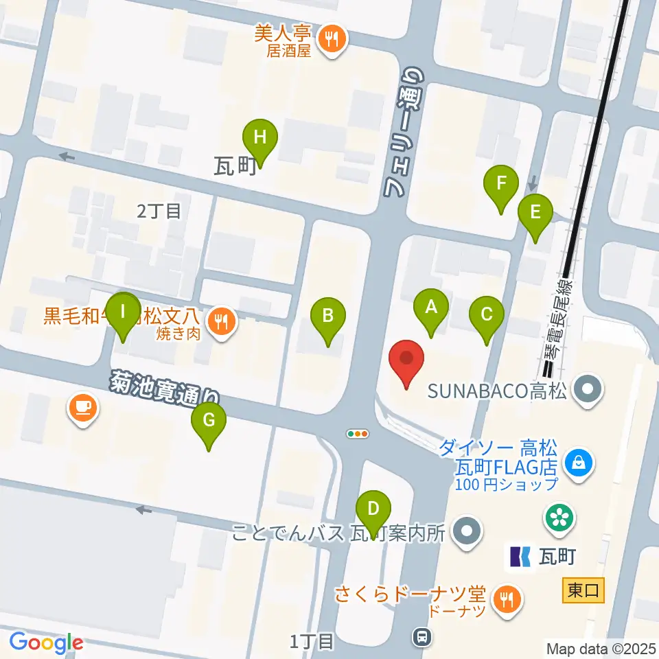 高松モンスター周辺の駐車場・コインパーキング一覧地図