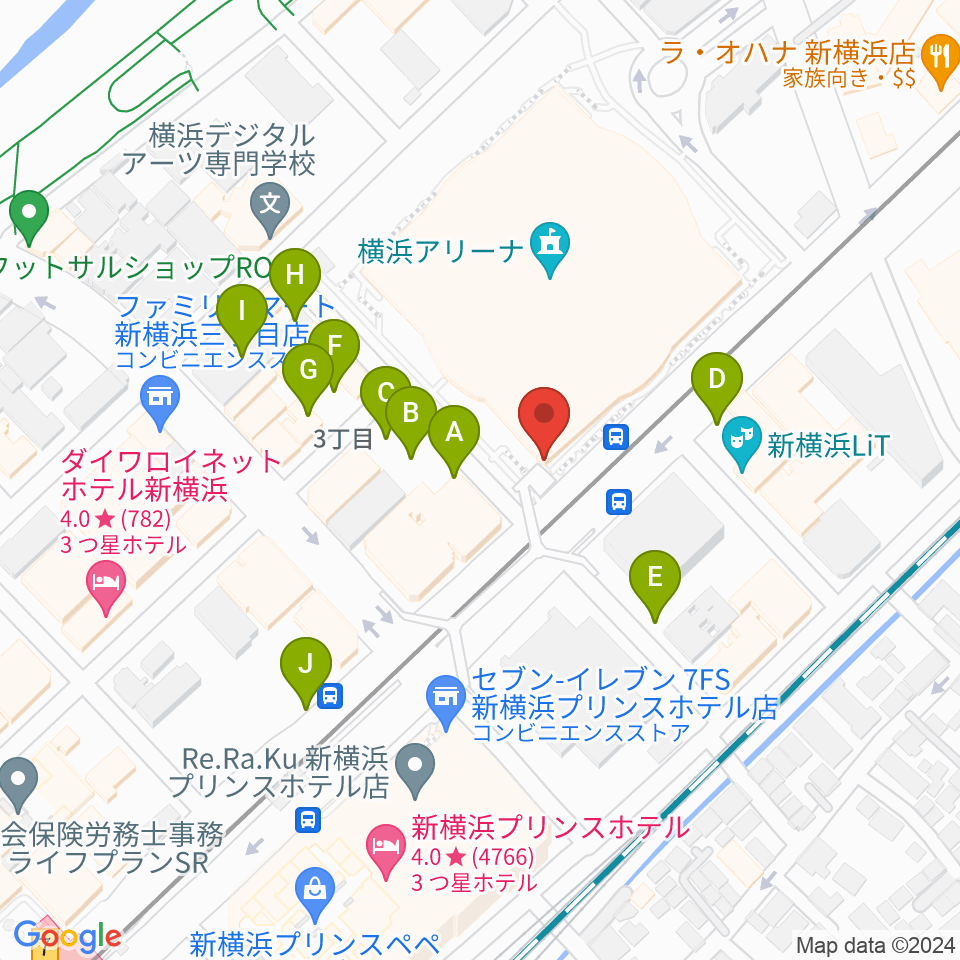 Mugic Piano Studio新横浜周辺の駐車場・コインパーキング一覧地図