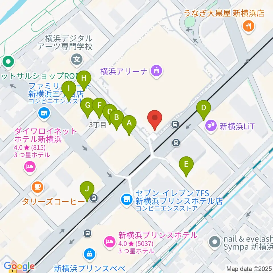 Mugic Piano Studio新横浜周辺の駐車場・コインパーキング一覧地図
