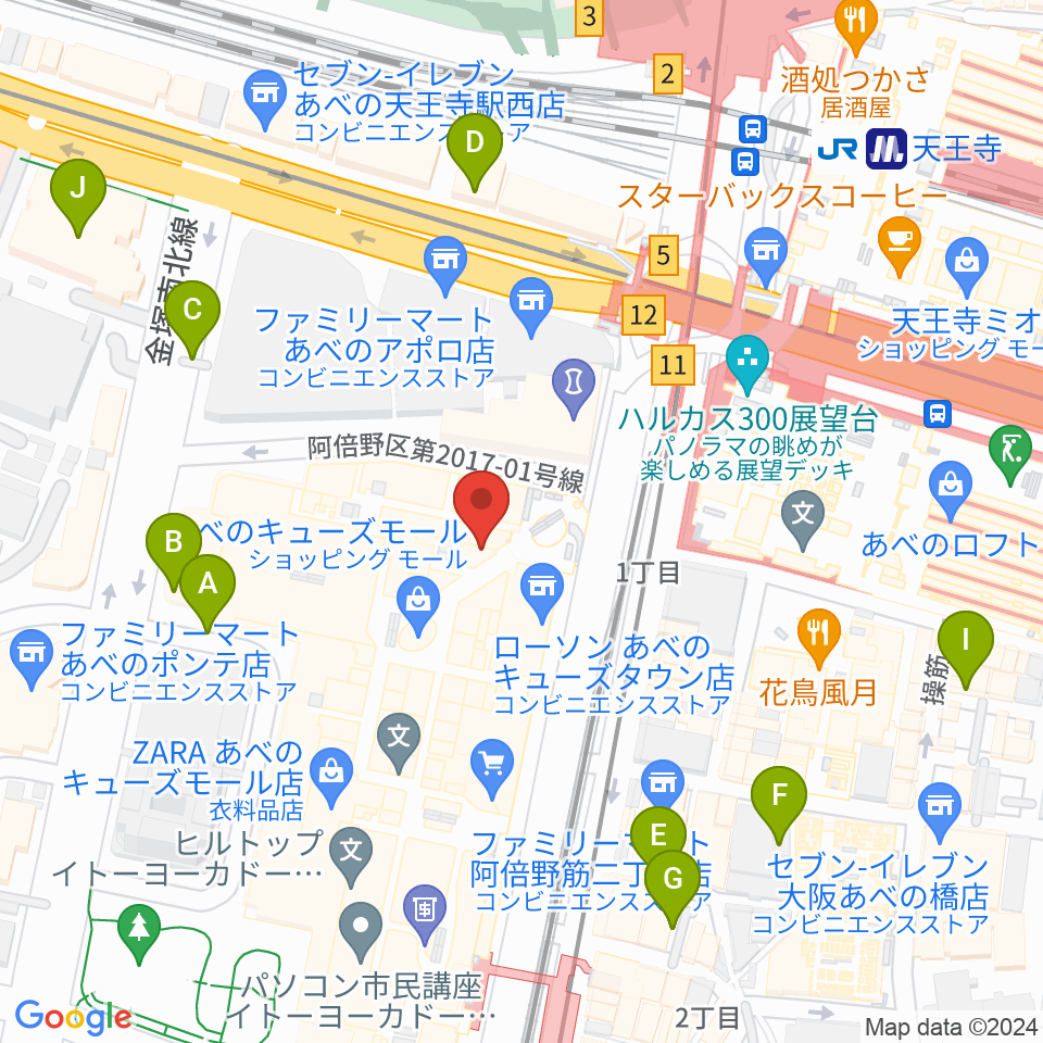 阿倍野ROCKTOWN周辺の駐車場・コインパーキング一覧地図