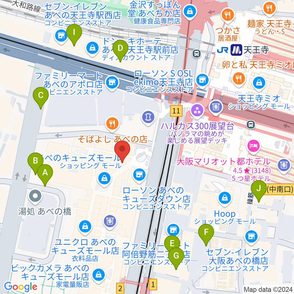 阿倍野ROCKTOWN周辺の駐車場・コインパーキング一覧地図