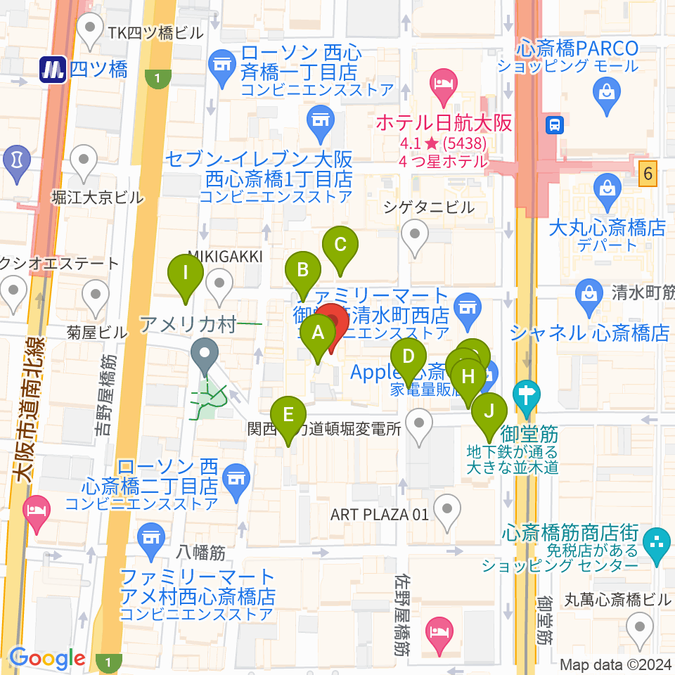 心斎橋BIGCAT周辺の駐車場・コインパーキング一覧地図