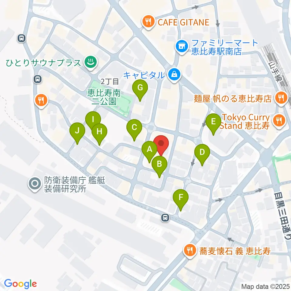 恵比寿ヒルサイドスタジオ周辺の駐車場・コインパーキング一覧地図