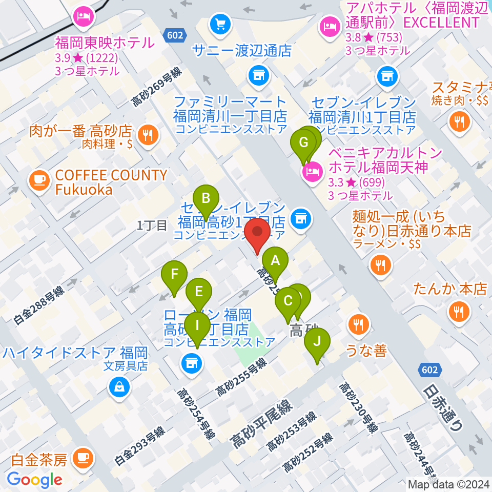 ワンナイン・サウンドプロデュース周辺の駐車場・コインパーキング一覧地図