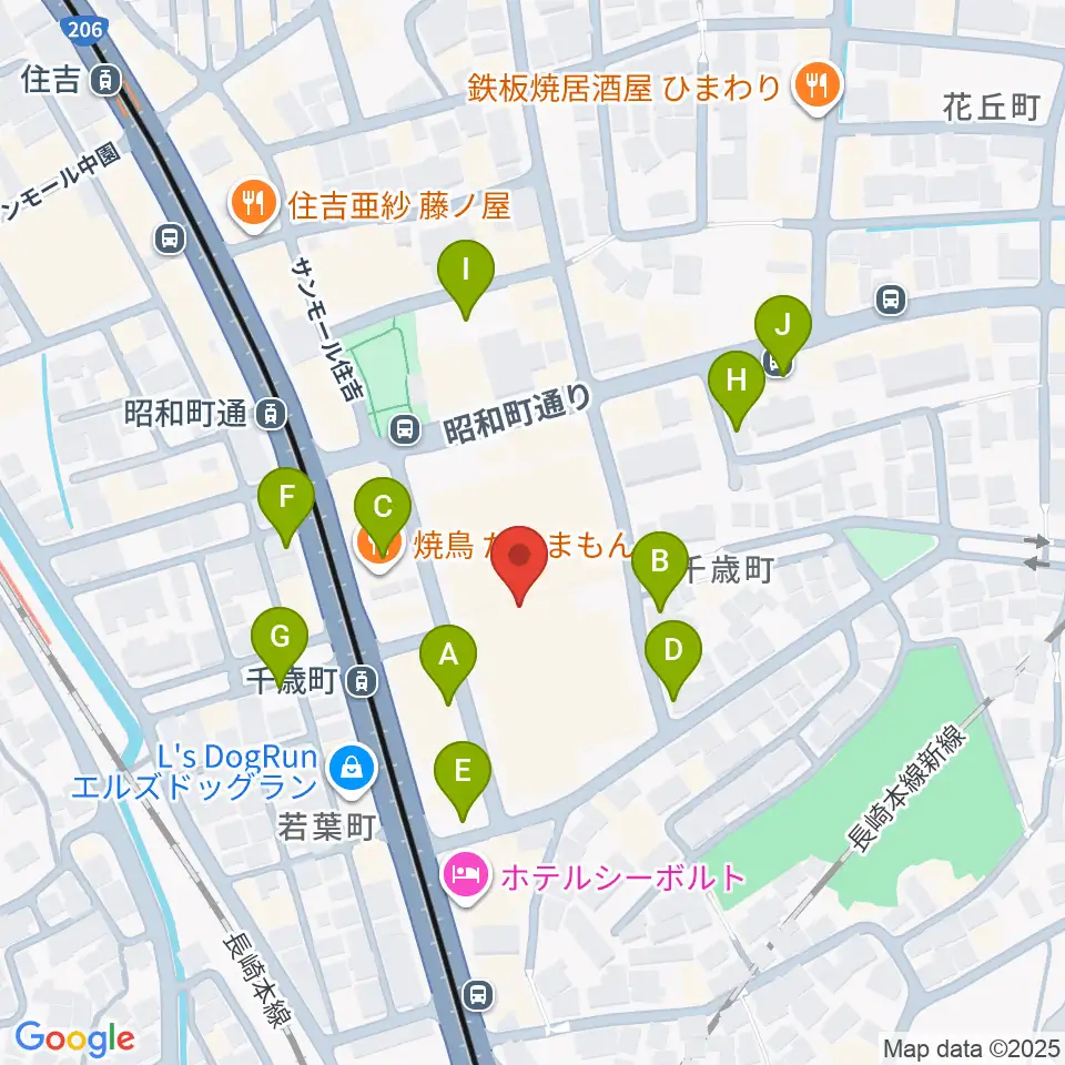 長崎市チトセピアホール周辺の駐車場・コインパーキング一覧地図