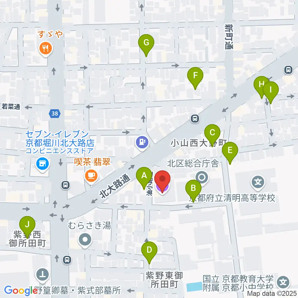 京都市北青少年活動センター周辺の駐車場・コインパーキング一覧地図