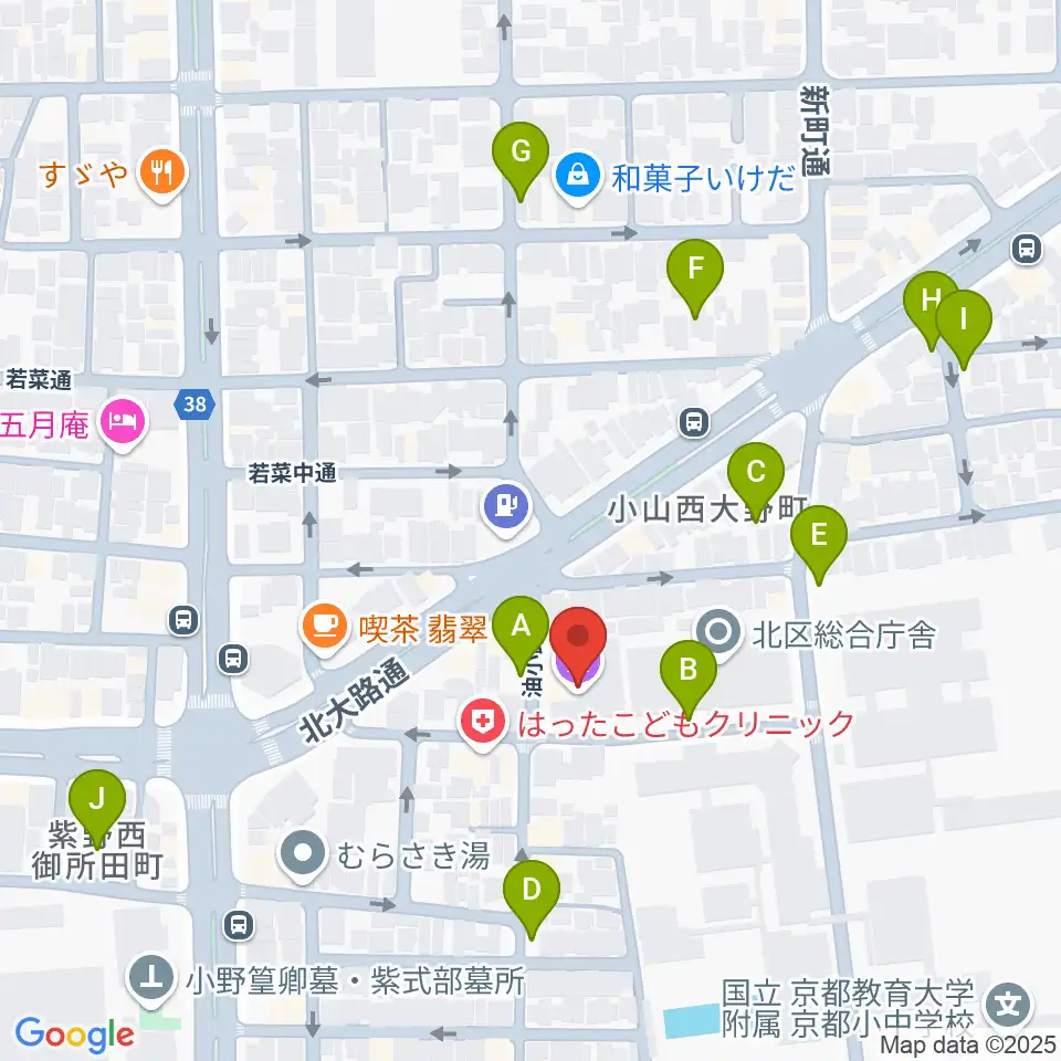 京都市北青少年活動センター周辺の駐車場・コインパーキング一覧地図