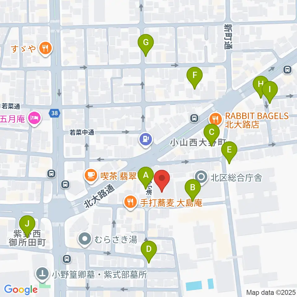 京都市北青少年活動センター周辺の駐車場・コインパーキング一覧地図