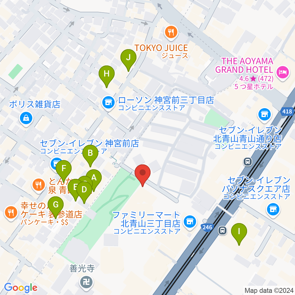 スタインウェイ＆サンズ東京周辺の駐車場・コインパーキング一覧地図