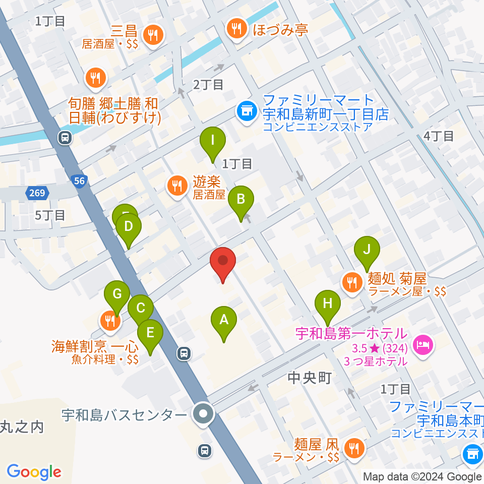 いわね楽器店周辺の駐車場・コインパーキング一覧地図