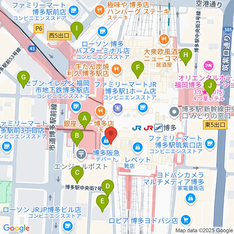 JR九州ホール周辺の駐車場・コインパーキング一覧地図