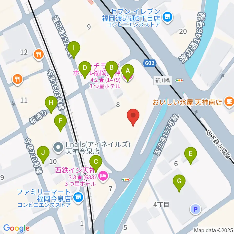 福岡トヨタホール スカラエスパシオ周辺の駐車場・コインパーキング一覧地図