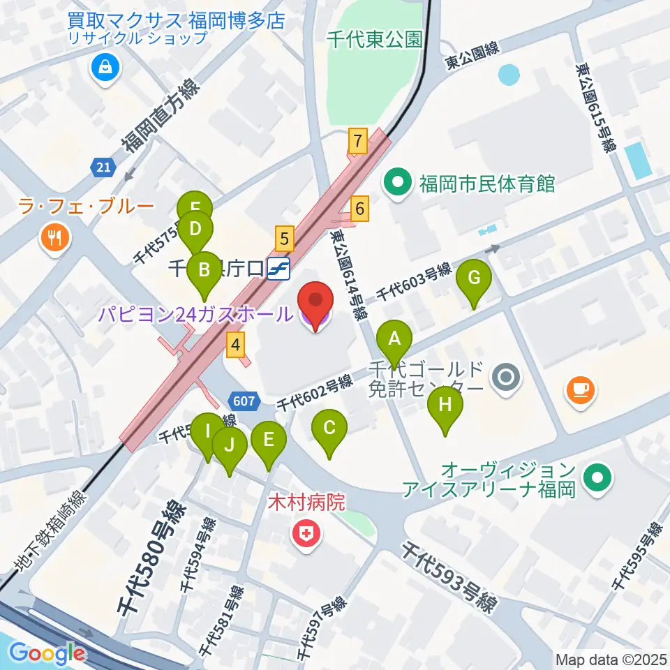 ガスホール周辺の駐車場・コインパーキング一覧地図