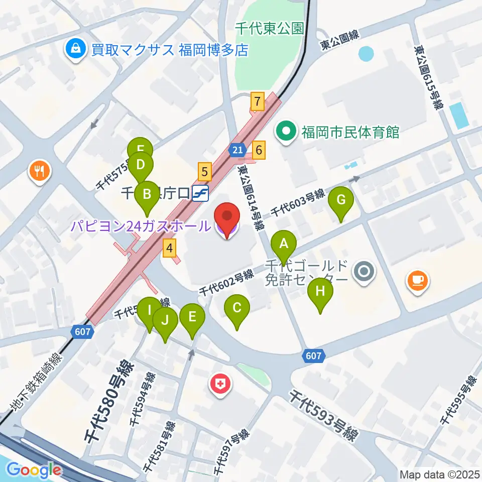 ガスホール周辺の駐車場・コインパーキング一覧地図