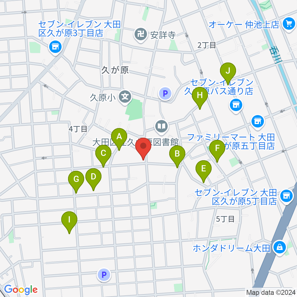 窪田ヴァイオリン教室周辺の駐車場・コインパーキング一覧地図