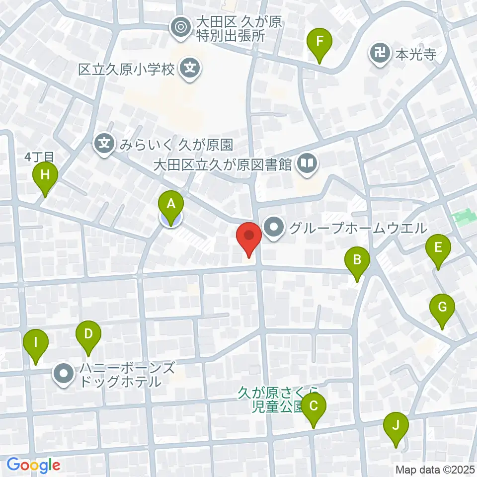 窪田ヴァイオリン教室周辺の駐車場・コインパーキング一覧地図