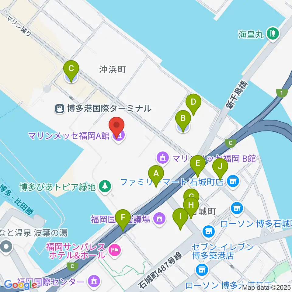 マリンメッセ福岡A館周辺の駐車場・コインパーキング一覧地図