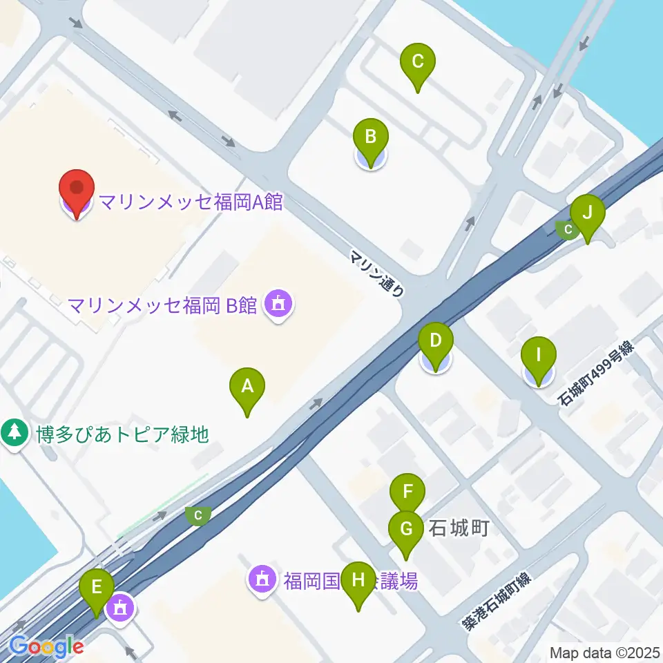 マリンメッセ福岡A館周辺の駐車場・コインパーキング一覧地図
