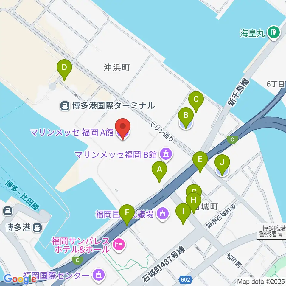 マリンメッセ福岡A館周辺の駐車場・コインパーキング一覧地図