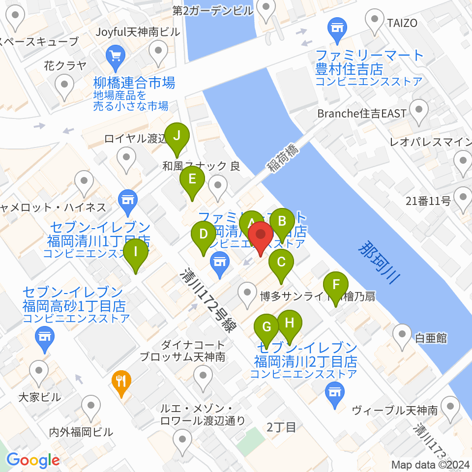 福岡UTERO周辺の駐車場・コインパーキング一覧地図