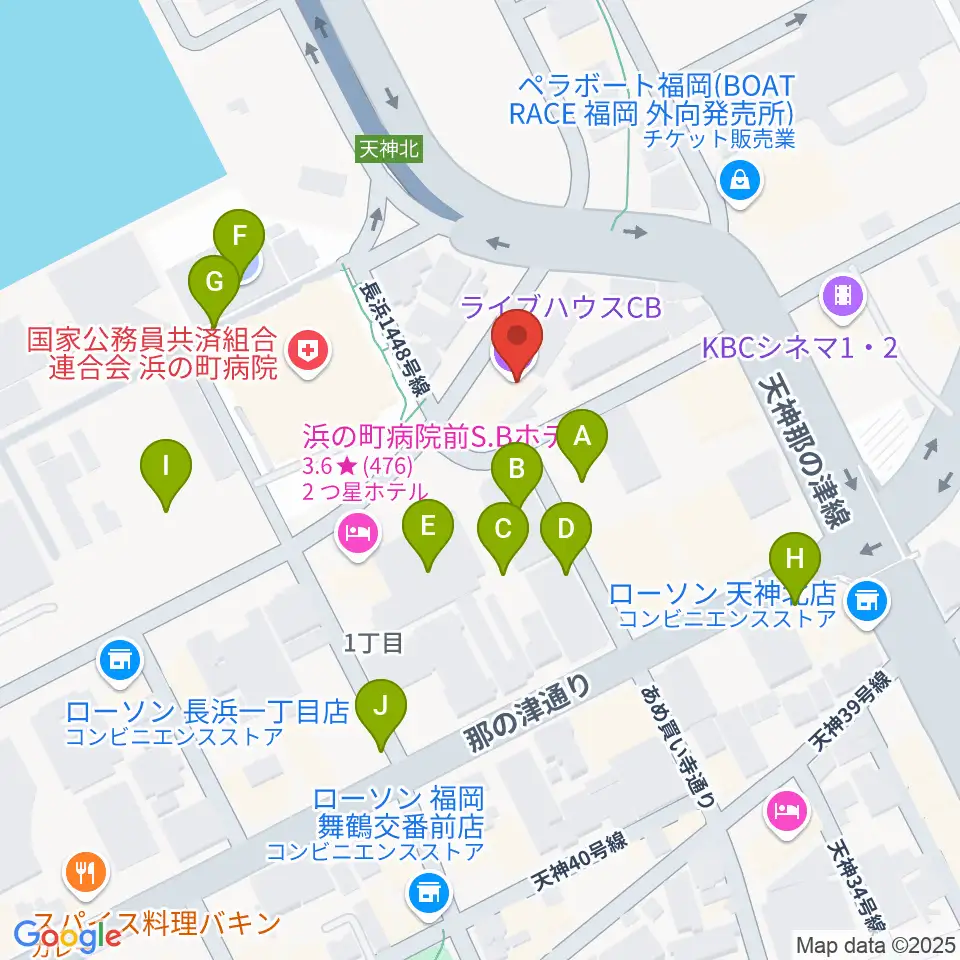 ライブハウスCB周辺の駐車場・コインパーキング一覧地図